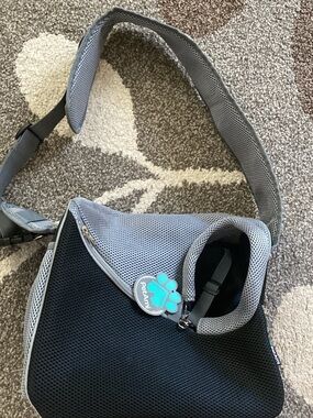 Gray and Black Men’s Sling Bag by